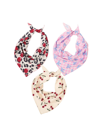 Scarvii Cherry Print Triangle Scarf