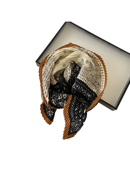 Scarvii - Graphic Paisley Pleated Scarf