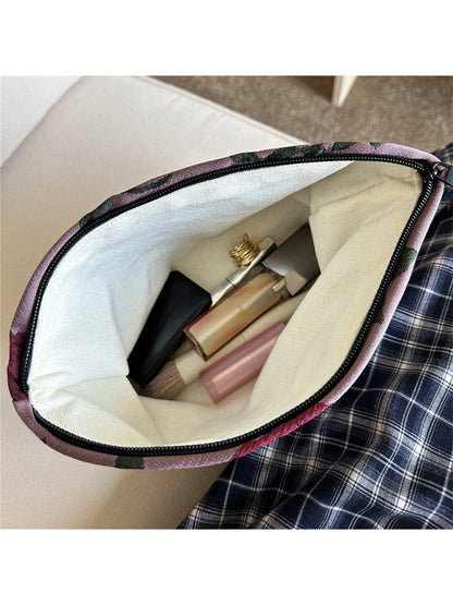 Cosbai - Peony Pattern Handheld Cosmetic Organizer Bag