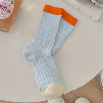 Rufia - Pastel Color-Blocked Mesh Socks
