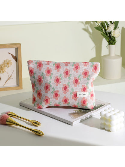 Cosbai - Floral Print Travel Makeup Organizer Bag