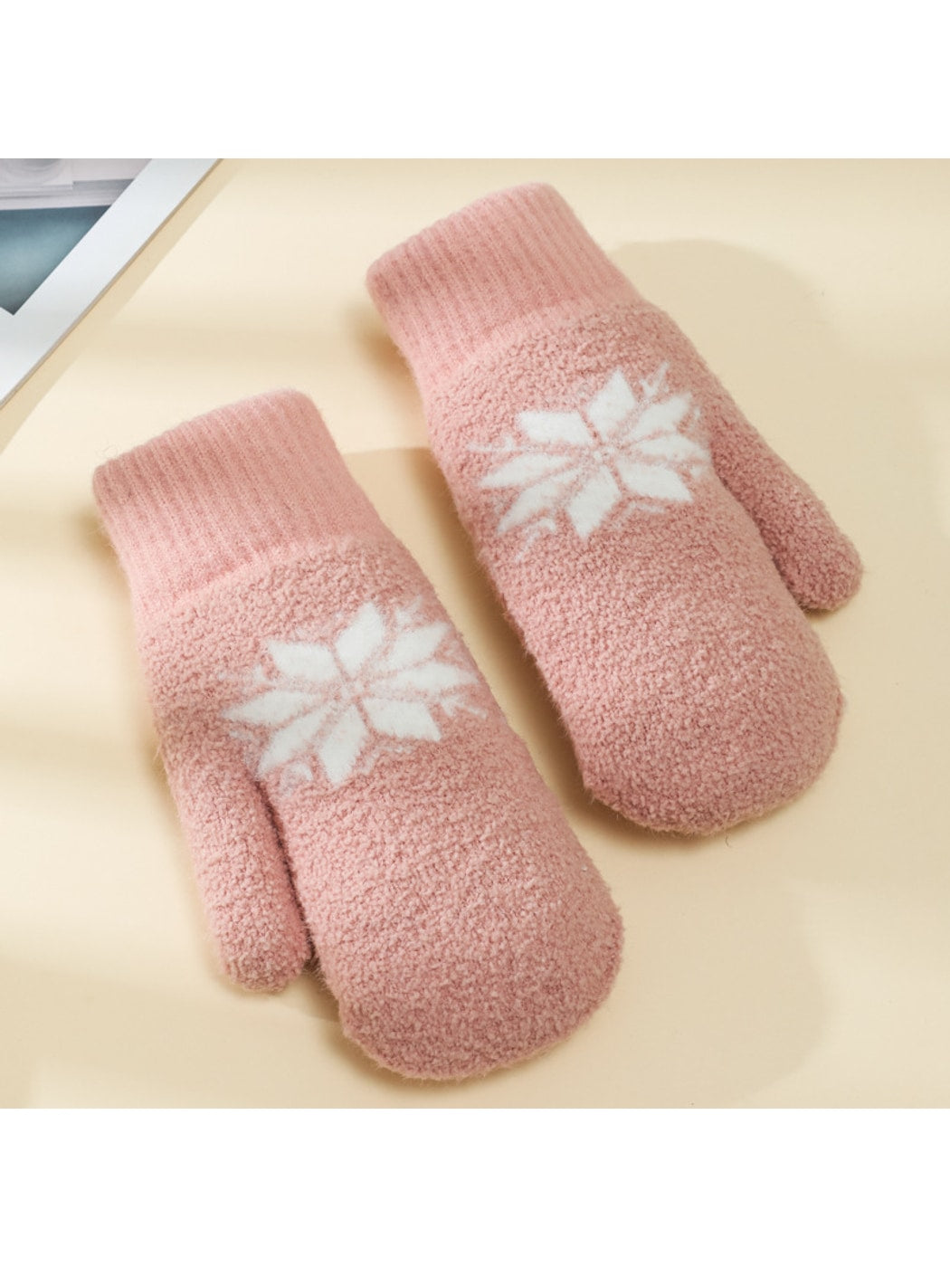 Gloving - Snowflake Fluffy Knit Women's Mittens
