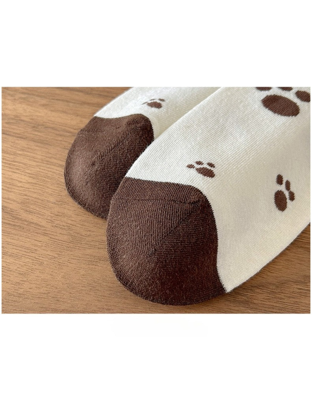 Rufia - Brown Puppy Print Crew Socks
