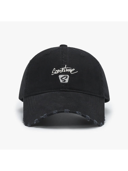 Haila - Round Crown Embroidered Detail Foldable Baseball