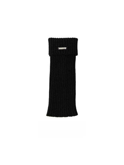 Cozyra - Ribbed Buckle Detail Slouch Leg Warmers