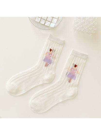 Rufia - Storybook Girl Embroidered Crew Socks product image 5