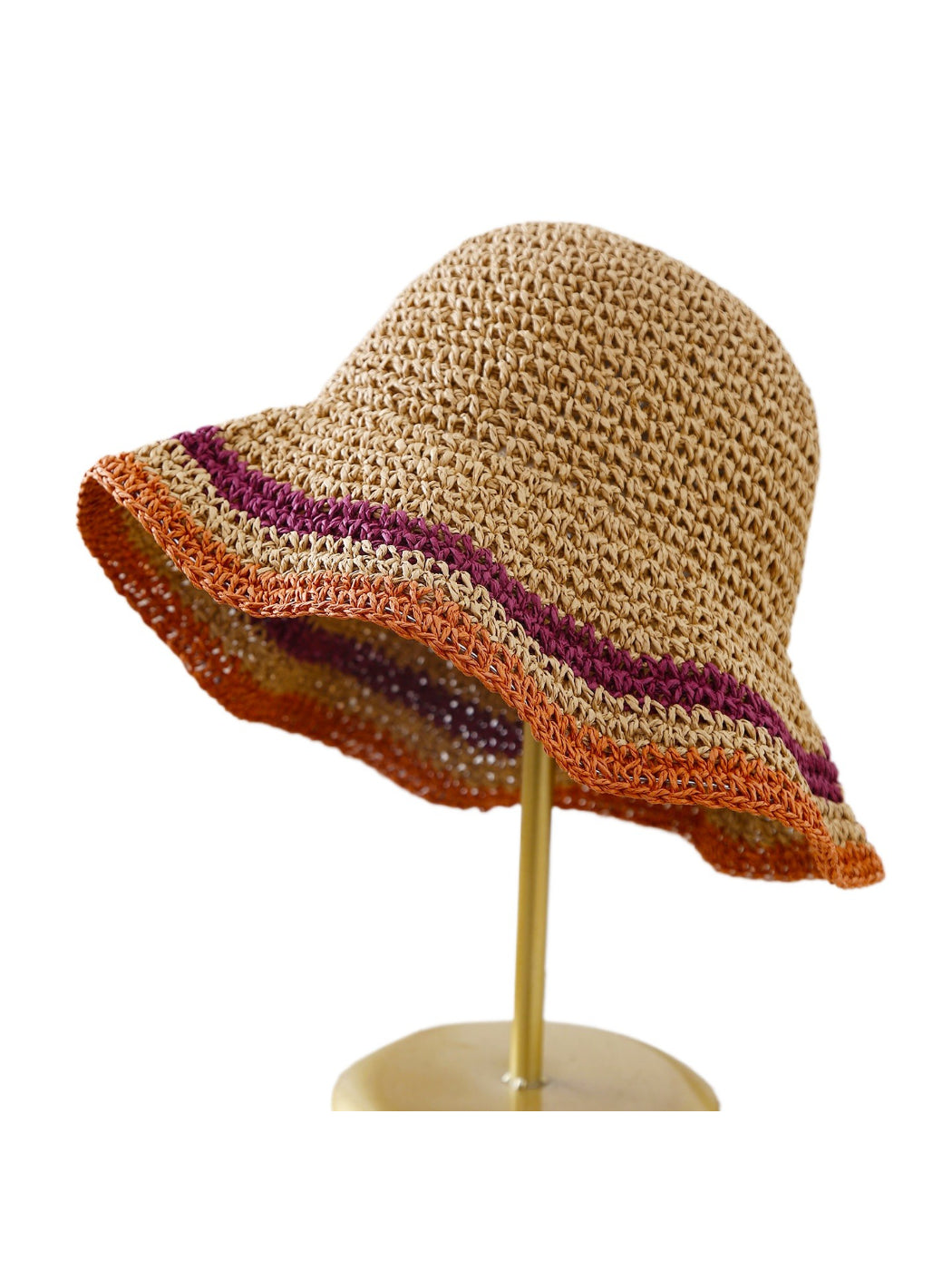 Haila - Contrast Stripe Knit Bucket Hat