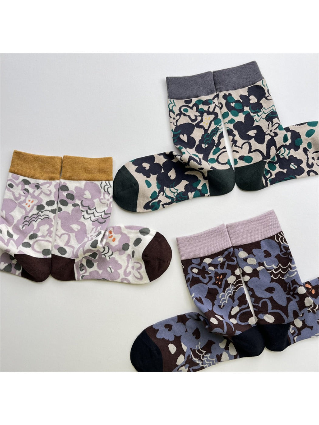 Rufia – Morning Glory Floral Mid-Calf Socks