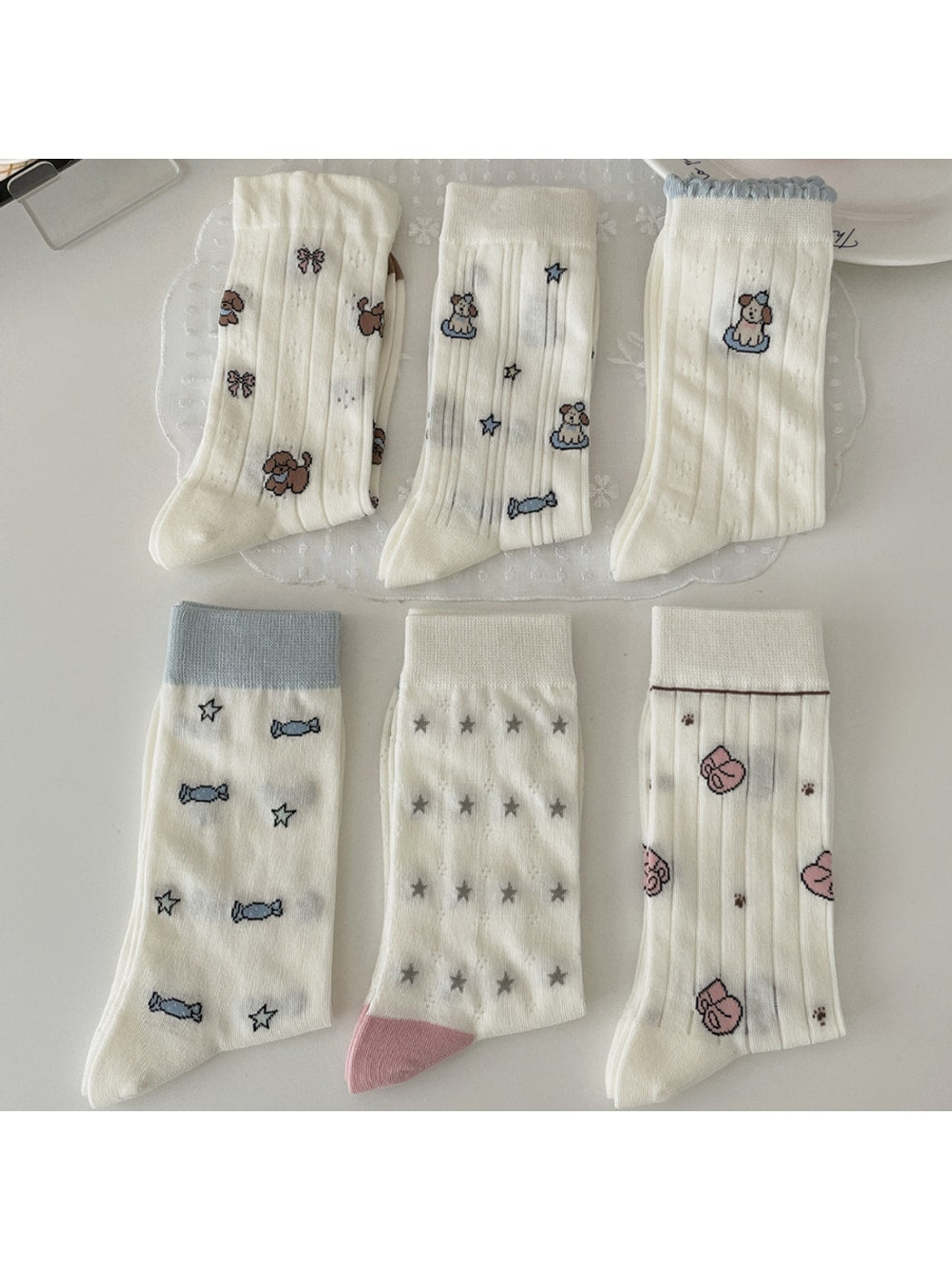 Rufia - Cute Cartoon Patterns Casual Crew Socks