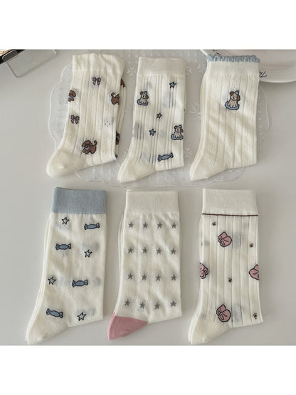 Rufia - Cute Cartoon Patterns Casual Crew Socks