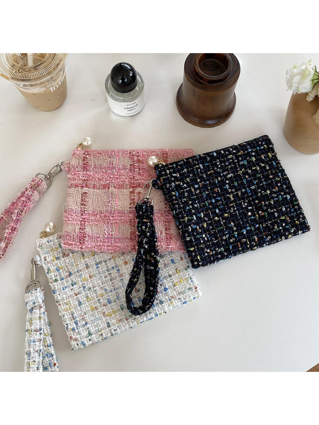 Cosbai - Tweed Mini Wrist Pouch