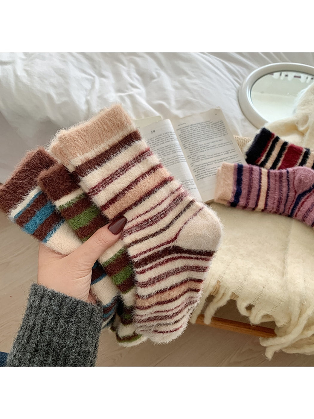 Rufia - Color Block Stripe Crew Socks