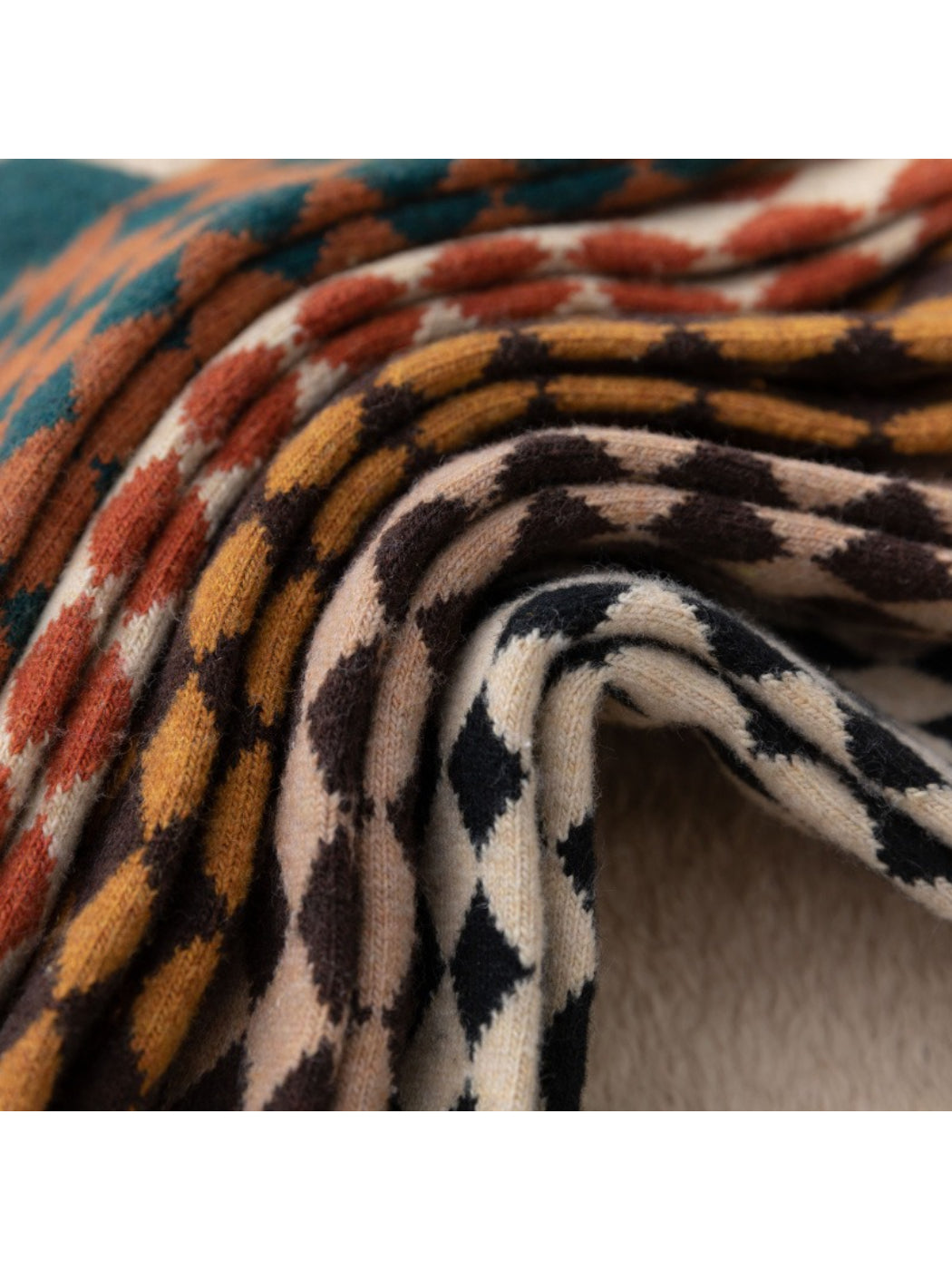 Rufia - Retro Argyle Warm Crew Socks