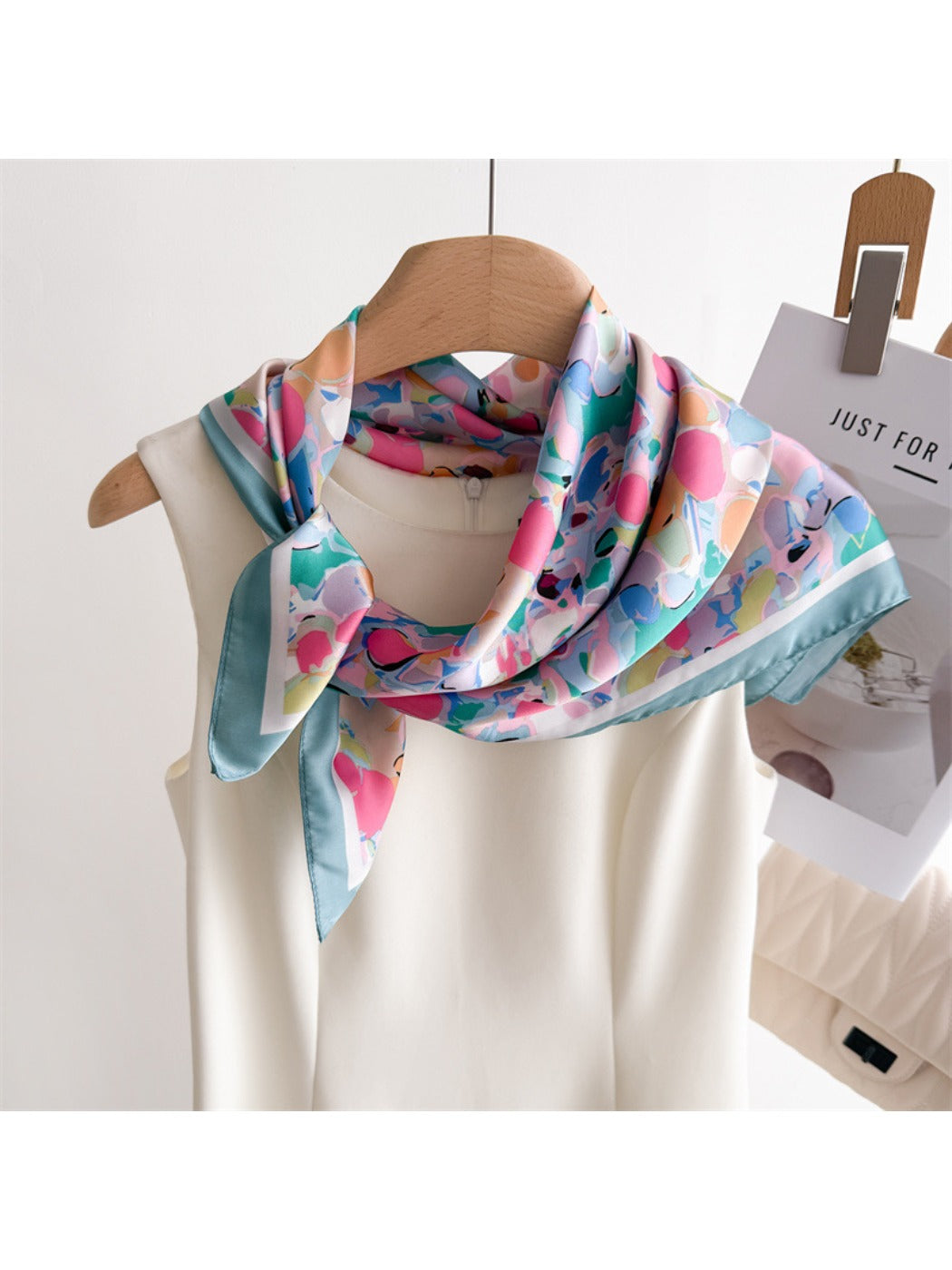Scarvii - Colorful Dot Print Square Scarf