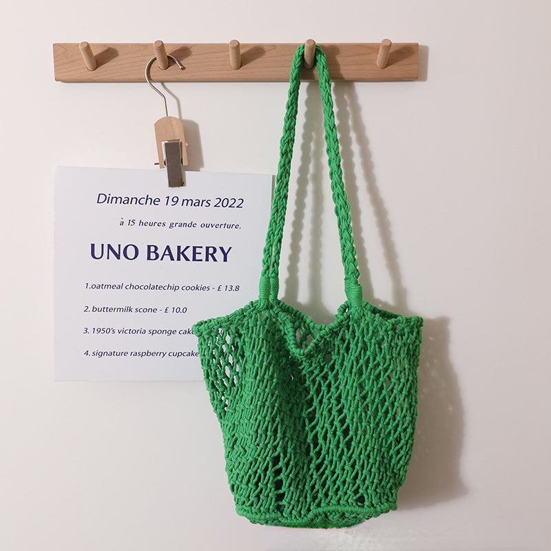 Hand-Crocheted Hollow Shoulder Bag