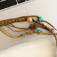Beco - Blue Beaded Boho Braided Waist Belt