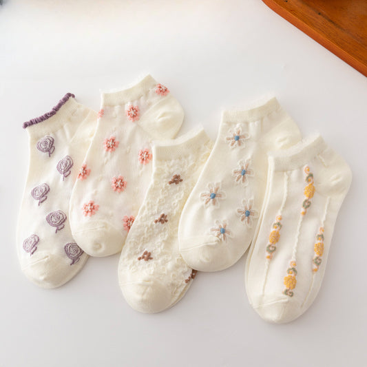 Rufla - Summer Blossom Pattern Low-Cut Socks