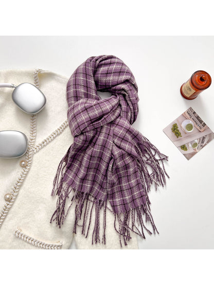 Scarvii - Soft Micro Plaid Winter Scarf