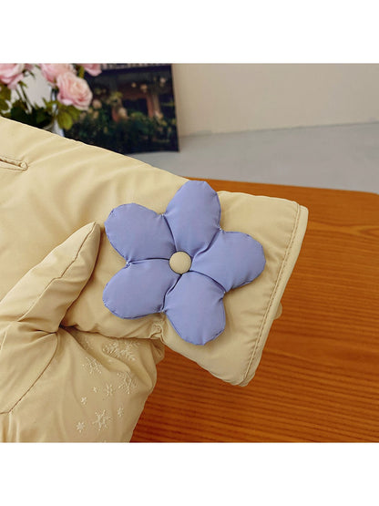 Gloving - Floral Accent Padded Winter Gloves