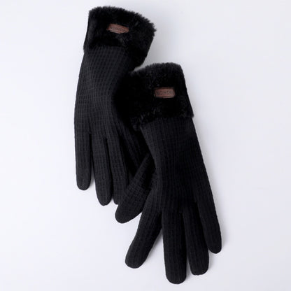 Gloving Winter Warm Waffle Knit Gloves with knit texture