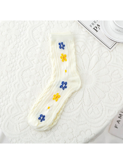 Rufia - Vintage Flower Grid Crew Socks product image 4