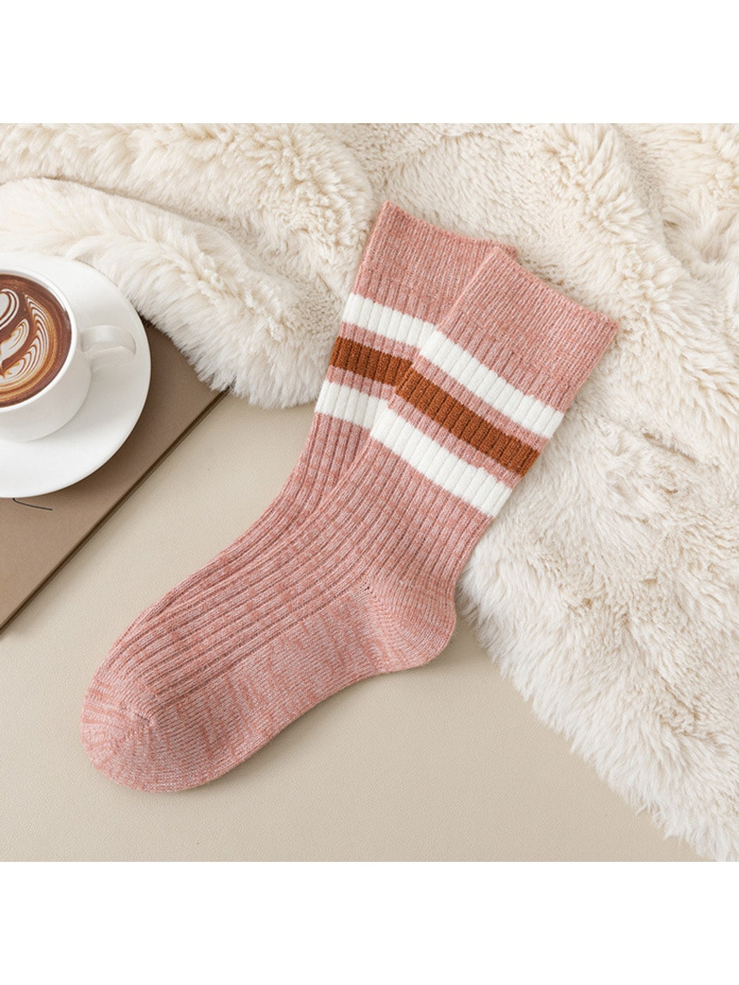 Rufia - Simple Triple Stripe Casual Crew Socks