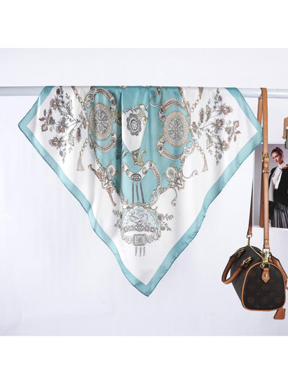 Scarvii - Vintage Jewelry Print Square Scarf
