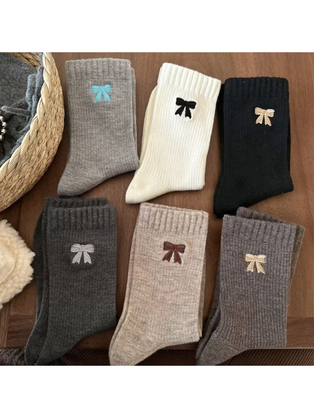 Rufia - Classic Ribbon Detail Crew Socks