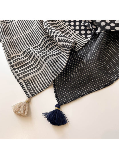 Scarvii - Geometric Polka Dot Patchwork Square Scarf