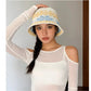 Haila - Floral Pattern Knit Bucket Hat