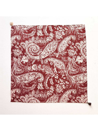 Scarvii - Tassel Corner Paisley Pattern Square Scarf