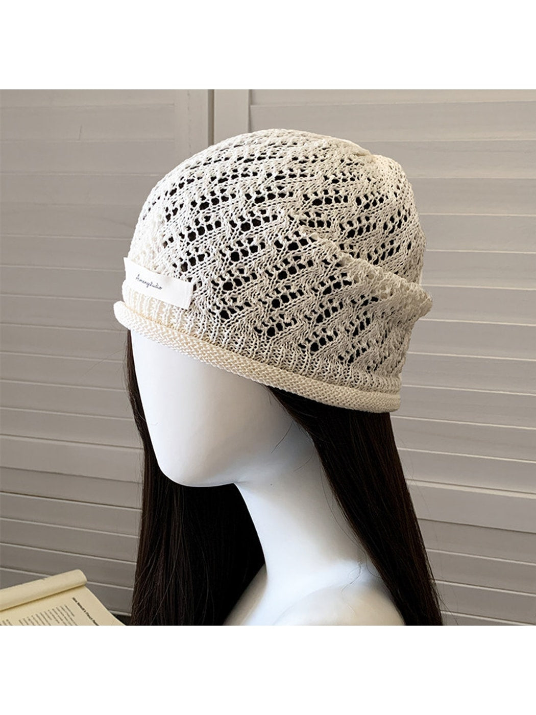 Haila - Solid Color Hollow Out Knit Hat