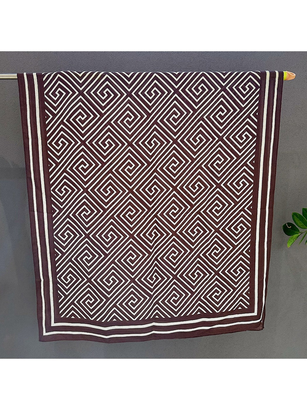 Scarvii - Lightweight Geometric Meander Pattern Wrap Scarf