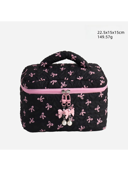 Cosbai - Bow Detail Bucket and Pouch Storage Bag