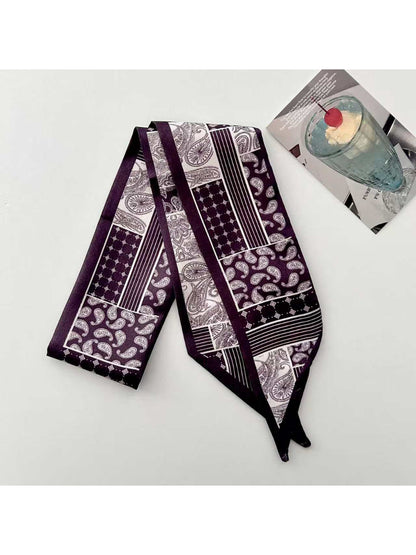 Scarvii Heritage Pattern Panel Skinny Scarf