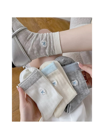 Rufia - Sweet Heart Patch Crew Socks