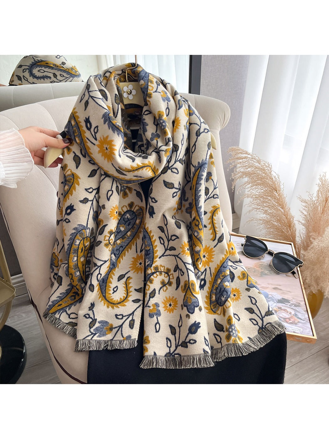 Scarvii - Double-Sided Paisley Print Scarf & Wrap
