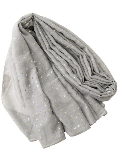 Scarvii - Tiny Gold Floral Print Scarf - Fresh & Elegant