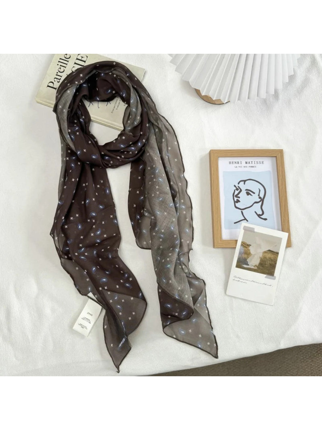 Scarvii - Classic Paisley Print Narrow Scarf
