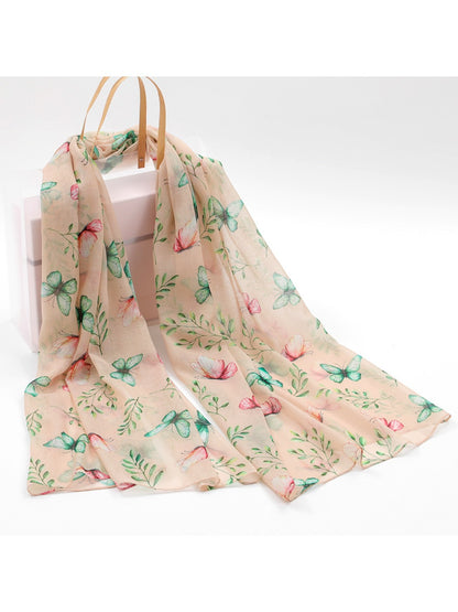 Scarvii - Simple Butterfly Print Winter Scarf