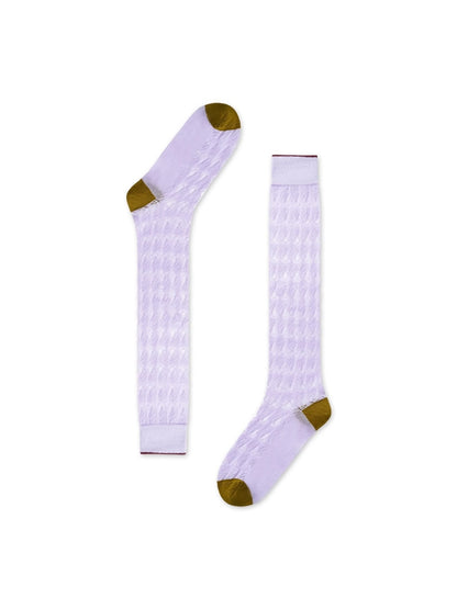 Rufia - Openwork Colorblock Knee-high Socks