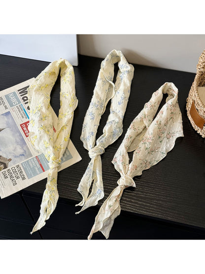Scarvii - Ditsy Floral Ruffle Edge Triangle Scarf