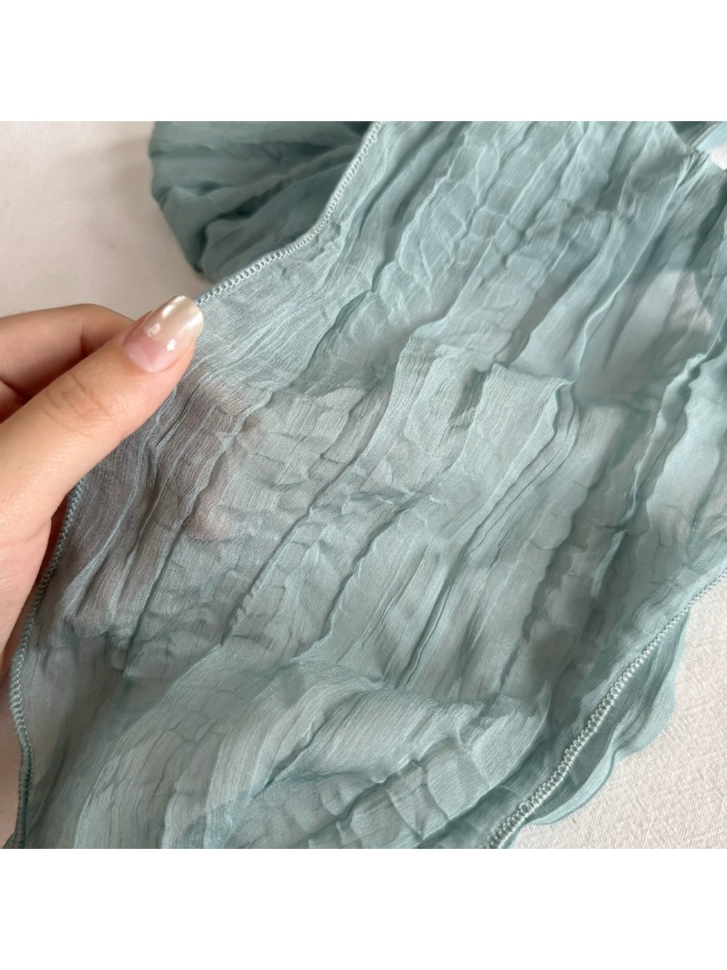 Scarvii - Pleated Solid Color Long Narrow Scarf