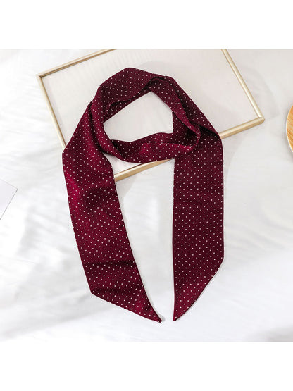 Scarvii - Polka Dot Printed Skinny Scarf