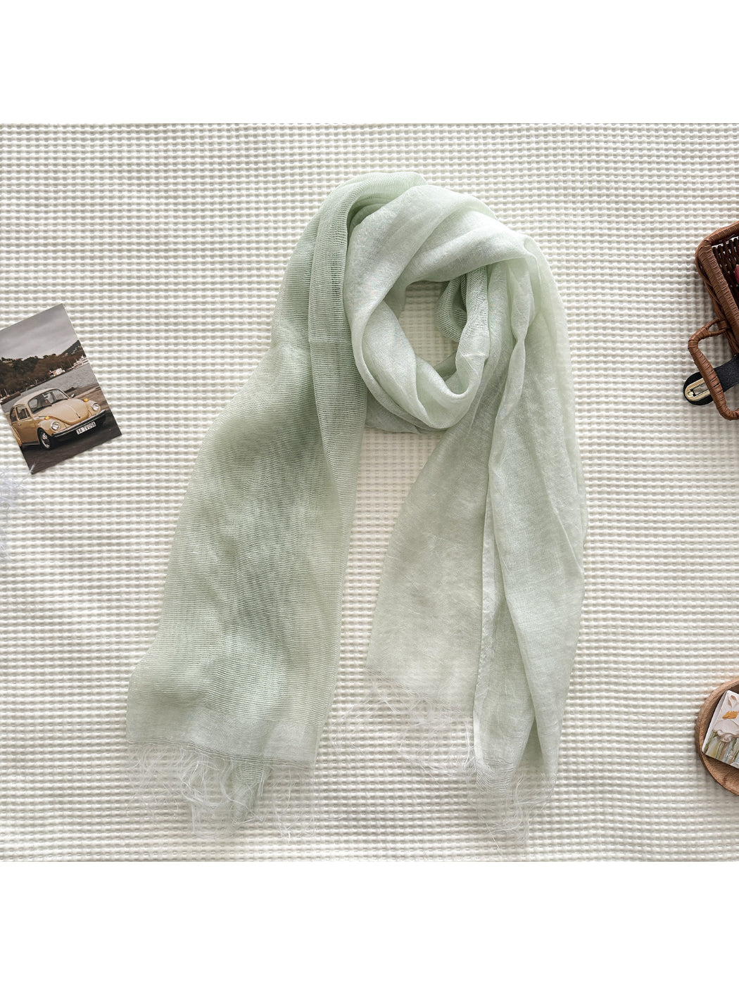 Scarvii - Fringe Edge Woven Long Scarf