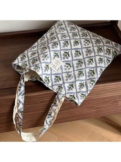 Cosbai - Botanical Block Print Tote Bag