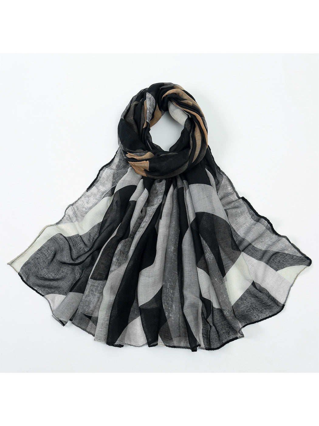 Scarvii - Abstract Curve Print Spring Scarf