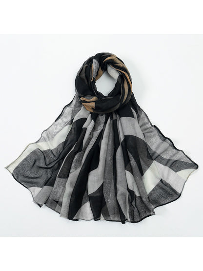 Scarvii - Abstract Curve Print Spring Scarf