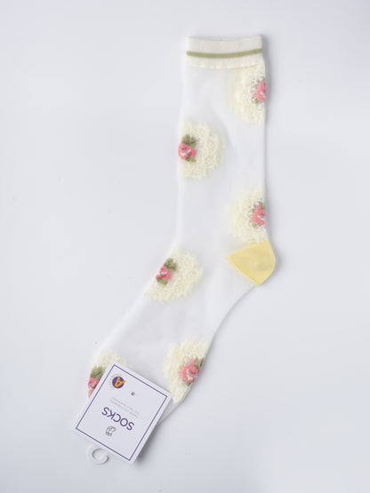 Rufia - Cute Summer Floral Sheer Socks