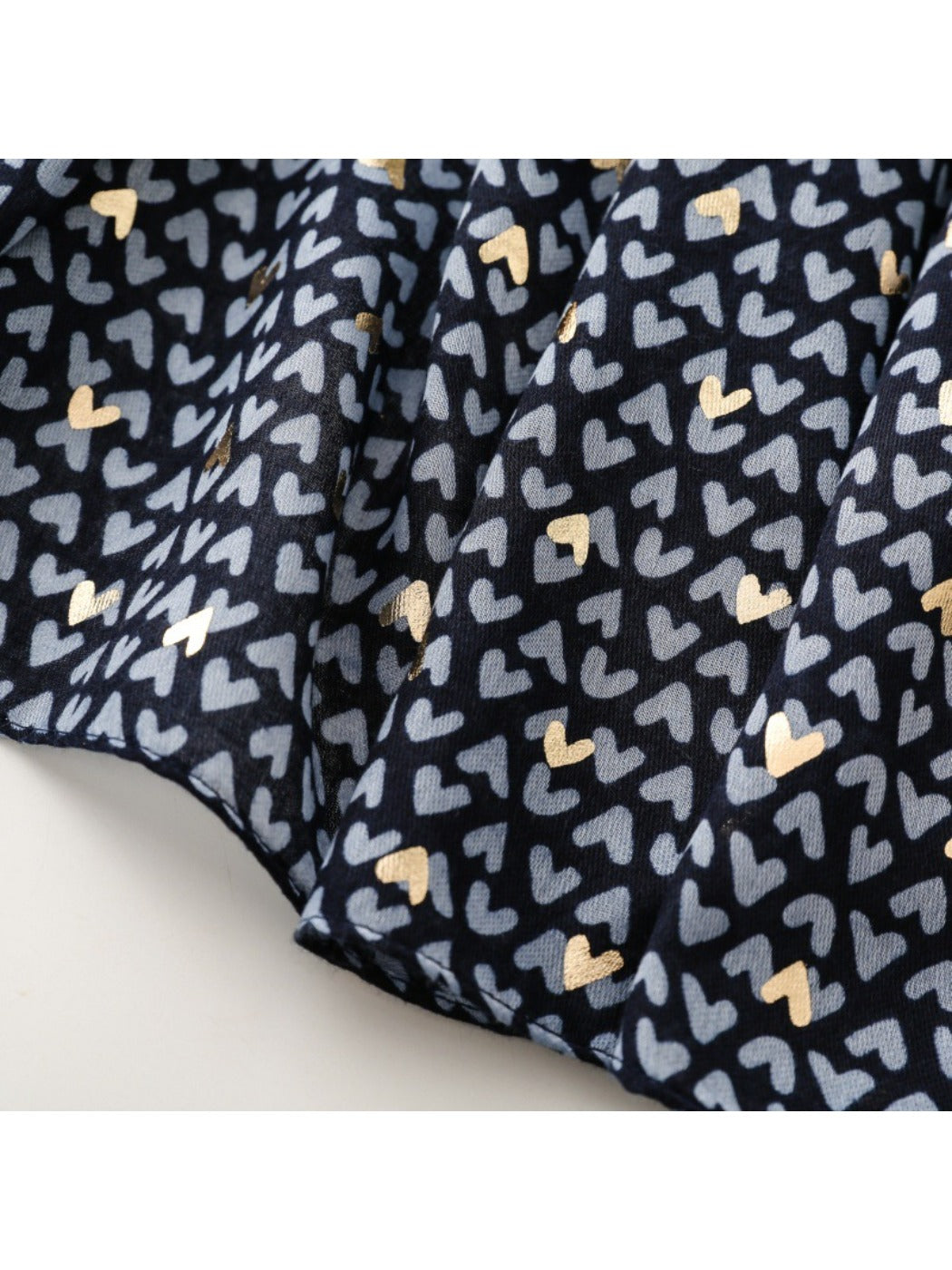 Scarvii - Winter Scarf with Gold Foil Heart Print